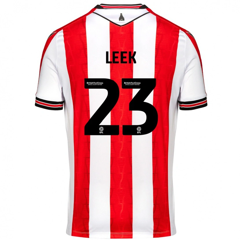 Danxen Dames Ellie Leek #23 Rood Wit Thuisshirt Thuistenue 2024/25 T-Shirt
