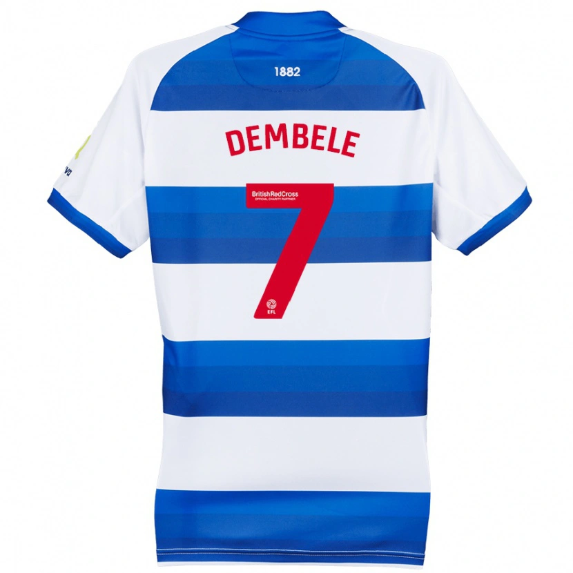 Danxen Dames Karamoko Dembélé #7 Wit Blauw Thuisshirt Thuistenue 2024/25 T-Shirt