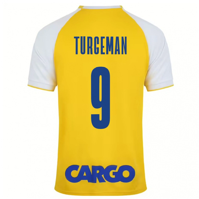 Danxen Dames Dor Turgeman #9 Geel Wit Thuisshirt Thuistenue 2024/25 T-Shirt