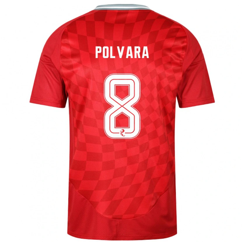 Danxen Dames Dante Polvara #8 Rood Thuisshirt Thuistenue 2024/25 T-Shirt