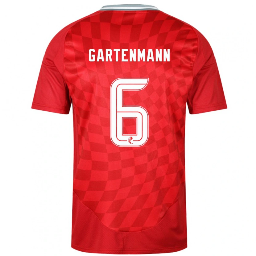 Danxen Dames Stefan Gartenmann #6 Rood Thuisshirt Thuistenue 2024/25 T-Shirt
