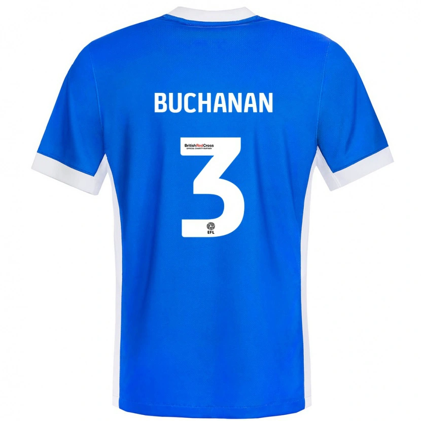 Danxen Dames Lee Buchanan #3 Blauw Wit Thuisshirt Thuistenue 2024/25 T-Shirt