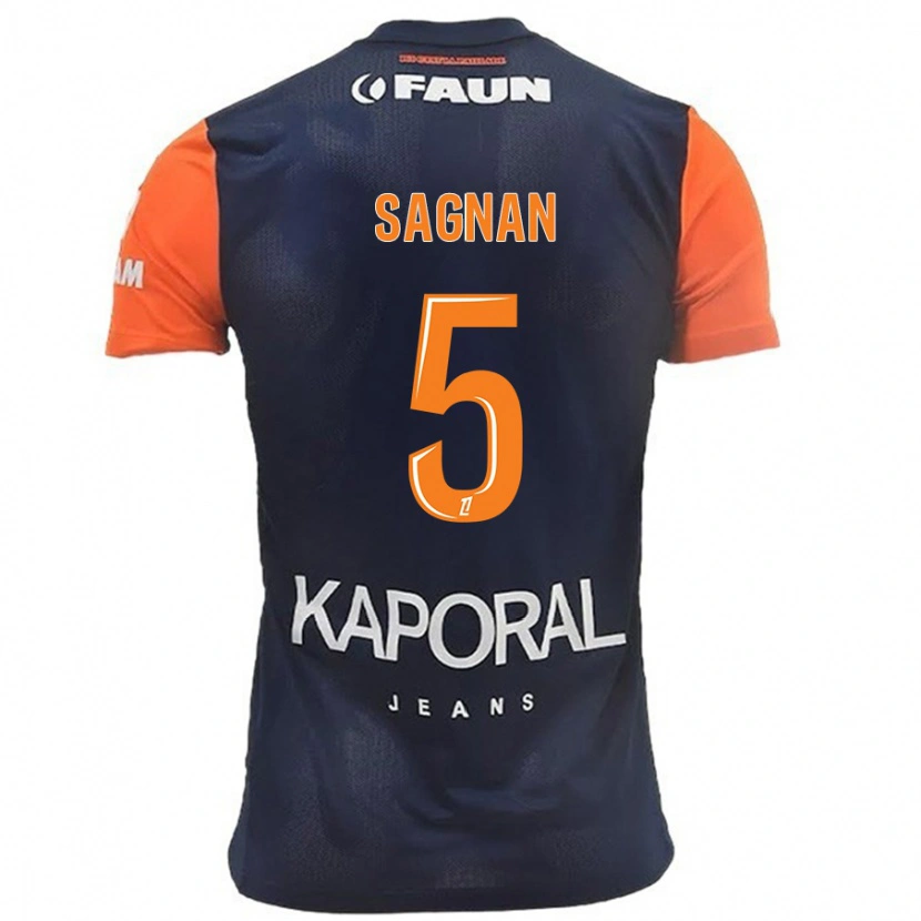 Danxen Dames Modibo Sagnan #5 Marineblauw Oranje Thuisshirt Thuistenue 2024/25 T-Shirt