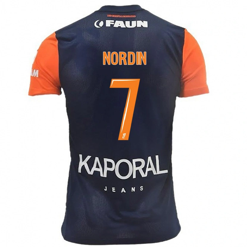 Danxen Dames Arnaud Nordin #7 Marineblauw Oranje Thuisshirt Thuistenue 2024/25 T-Shirt