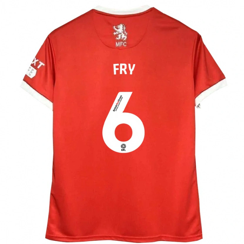 Danxen Dames Dael Fry #6 Rood Wit Thuisshirt Thuistenue 2024/25 T-Shirt