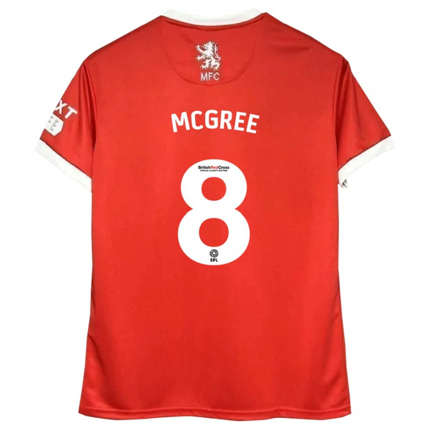 Danxen Dames Riley Mcgree #8 Rood Wit Thuisshirt Thuistenue 2024/25 T-Shirt