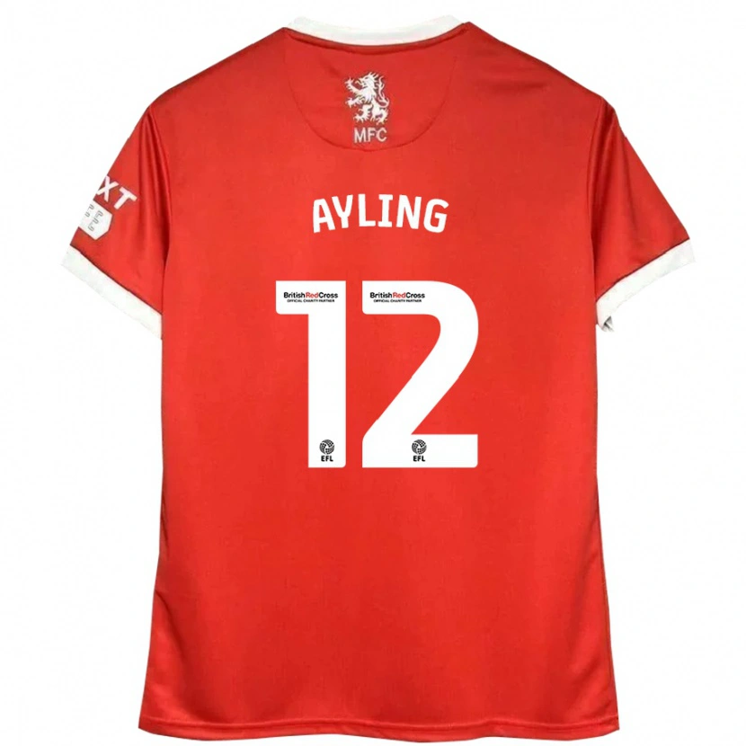 Danxen Dames Luke Ayling #12 Rood Wit Thuisshirt Thuistenue 2024/25 T-Shirt