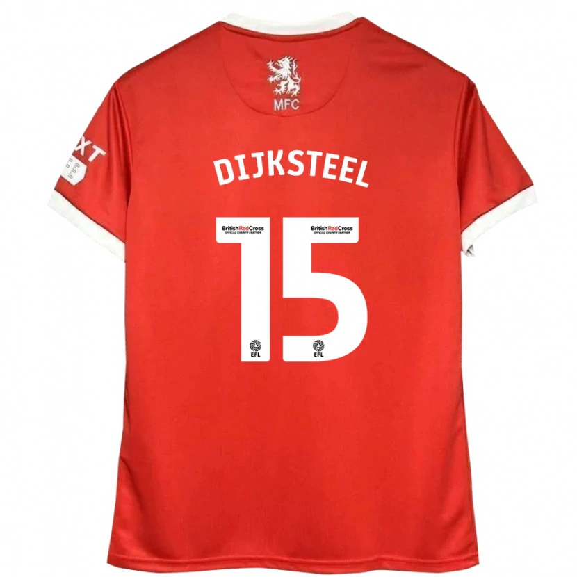 Danxen Dames Anfernee Dijksteel #15 Rood Wit Thuisshirt Thuistenue 2024/25 T-Shirt