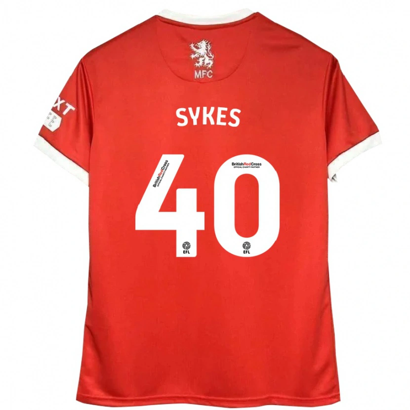 Danxen Dames Cain Sykes #40 Rood Wit Thuisshirt Thuistenue 2024/25 T-Shirt
