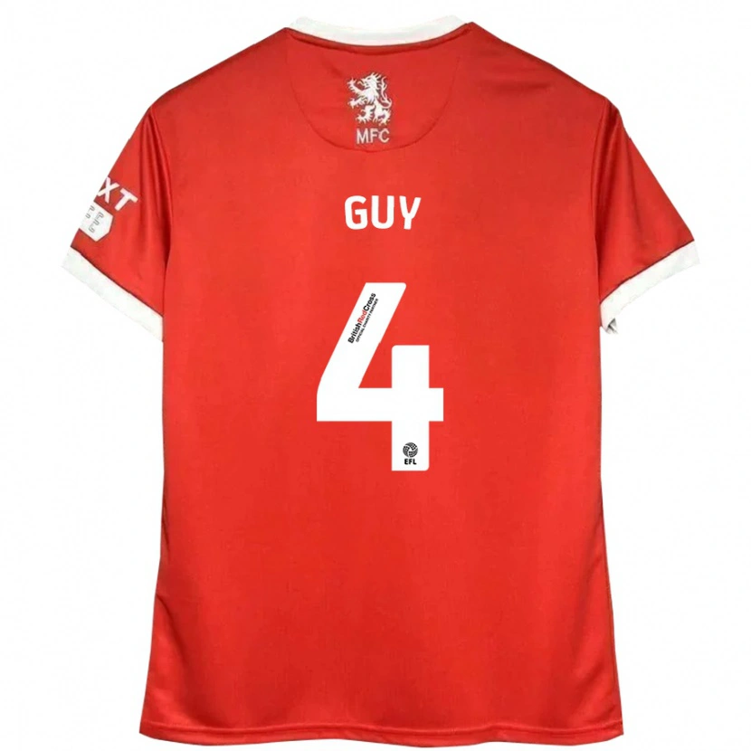 Danxen Dames Bethany Guy #4 Rood Wit Thuisshirt Thuistenue 2024/25 T-Shirt
