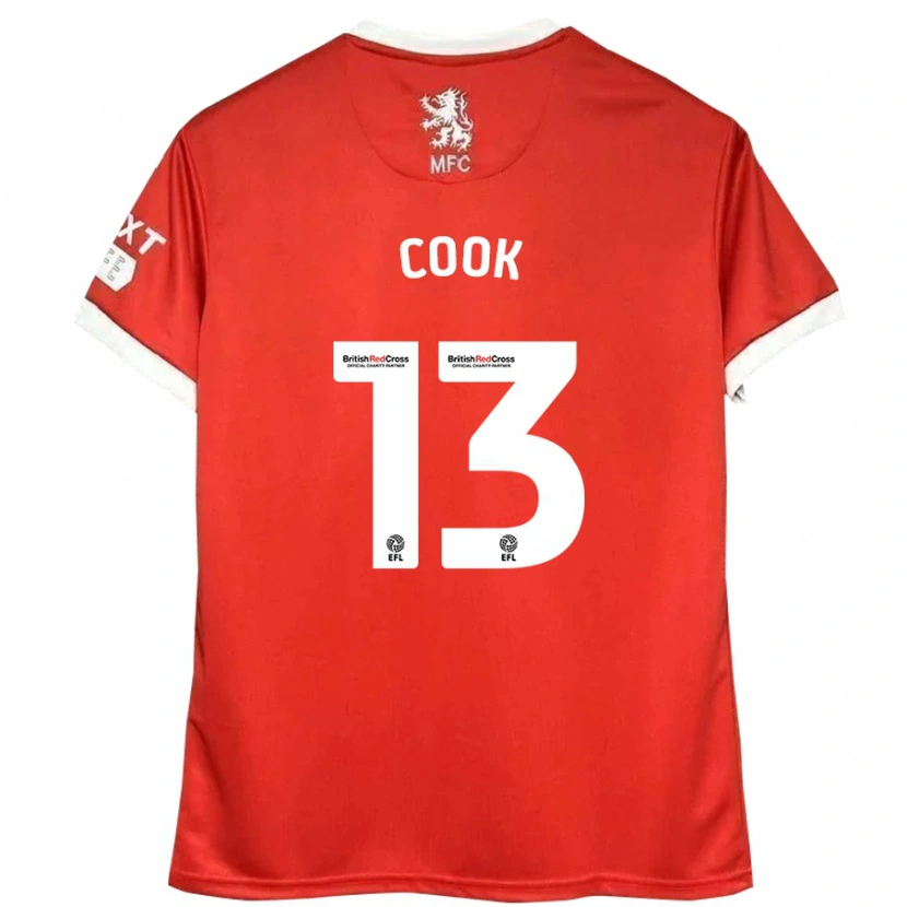 Danxen Dames Ruby Cook #13 Rood Wit Thuisshirt Thuistenue 2024/25 T-Shirt