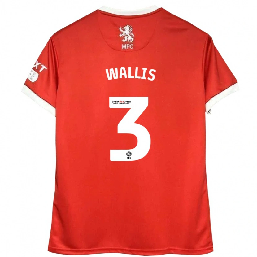 Danxen Dames Emma Wallis #3 Rood Wit Thuisshirt Thuistenue 2024/25 T-Shirt