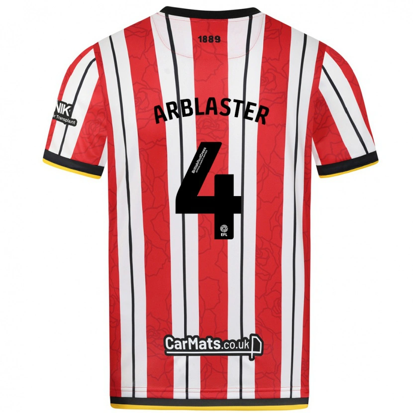 Danxen Dames Oliver Arblaster #4 Rood Witte Strepen Thuisshirt Thuistenue 2024/25 T-Shirt