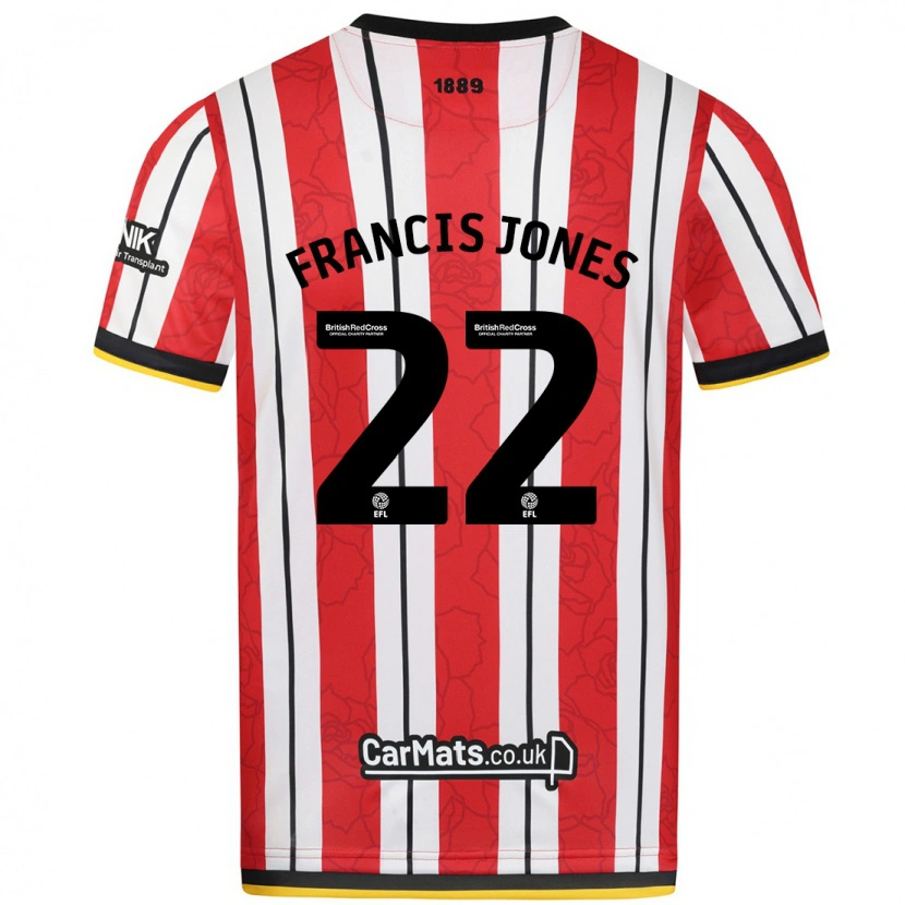 Danxen Dames Maria Francis-Jones #22 Rood Witte Strepen Thuisshirt Thuistenue 2024/25 T-Shirt