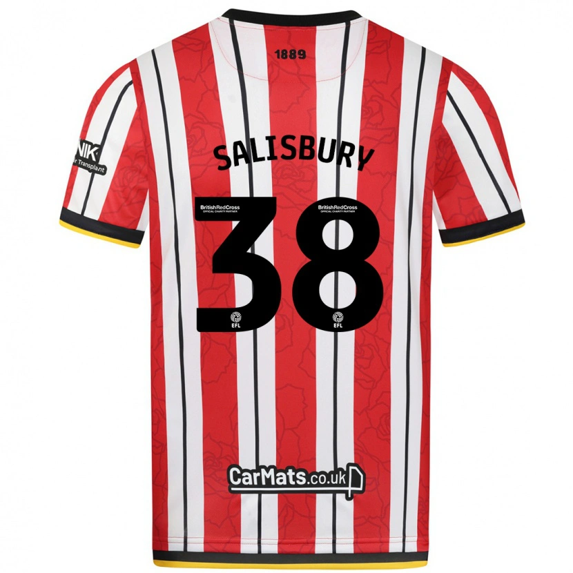 Danxen Dames Chloe Salisbury #38 Rood Witte Strepen Thuisshirt Thuistenue 2024/25 T-Shirt