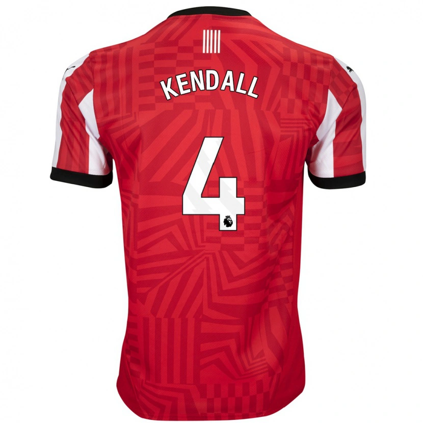 Danxen Dames Lucia Kendall #4 Rood Wit Thuisshirt Thuistenue 2024/25 T-Shirt