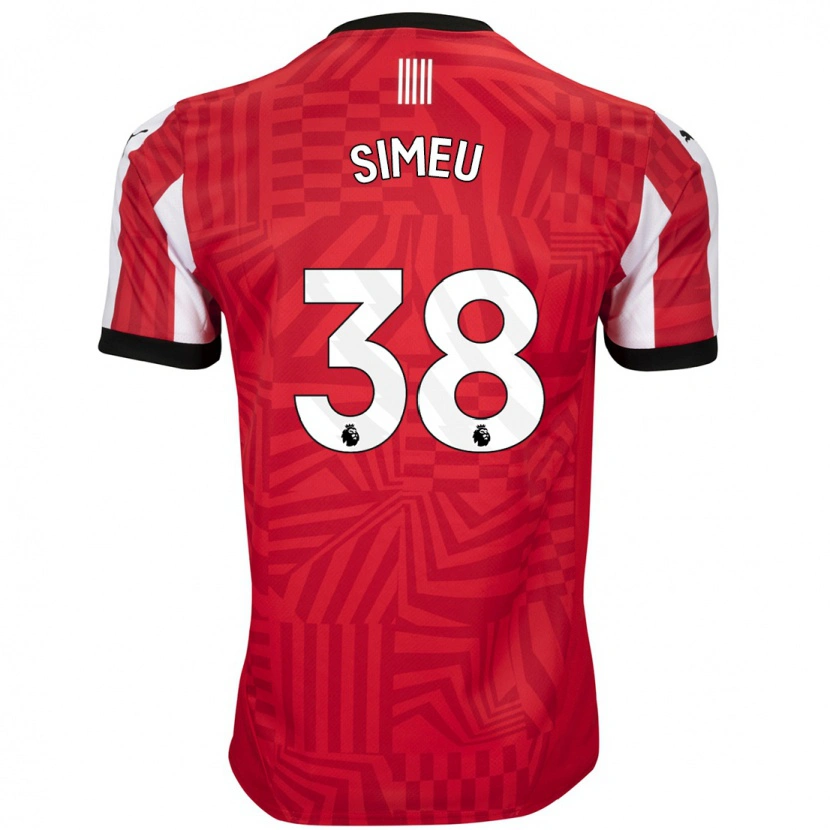 Danxen Dames Dynel Simeu #38 Rood Wit Thuisshirt Thuistenue 2024/25 T-Shirt