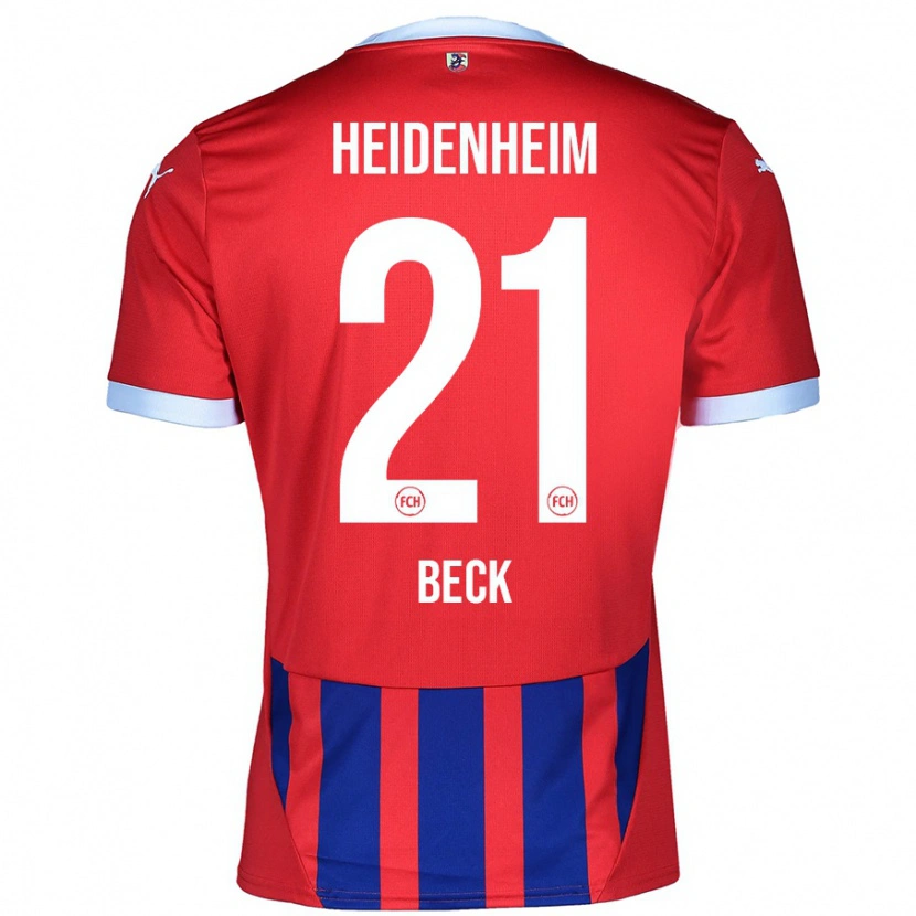 Danxen Dames Adrian Beck #21 Rood Blauw Thuisshirt Thuistenue 2024/25 T-Shirt