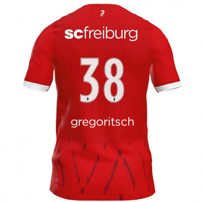 Danxen Dames Michael Gregoritsch #38 Rood Thuisshirt Thuistenue 2024/25 T-Shirt