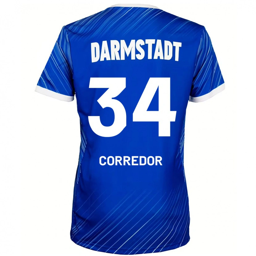 Danxen Dames Killian Corredor #34 Blauw Wit Thuisshirt Thuistenue 2024/25 T-Shirt