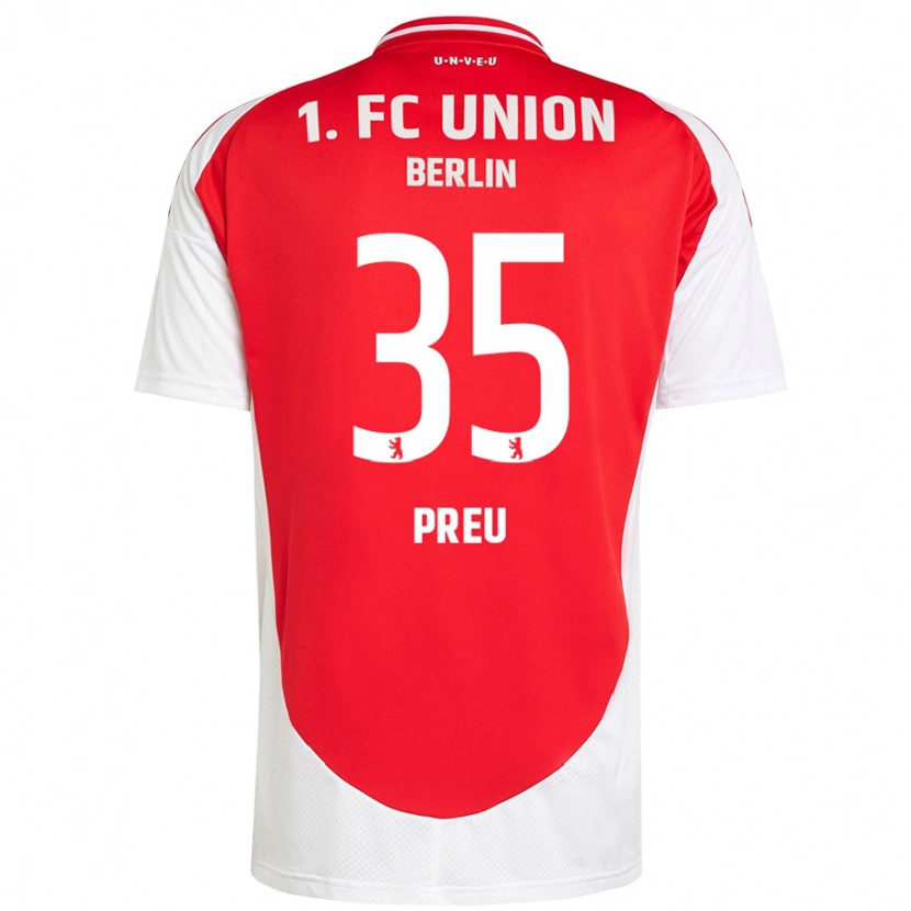 Danxen Dames David Preu #35 Rood Wit Thuisshirt Thuistenue 2024/25 T-Shirt
