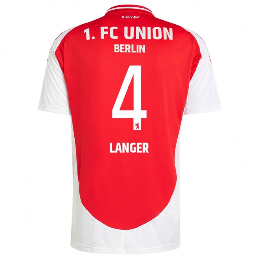 Danxen Dames Richard Langer #4 Rood Wit Thuisshirt Thuistenue 2024/25 T-Shirt