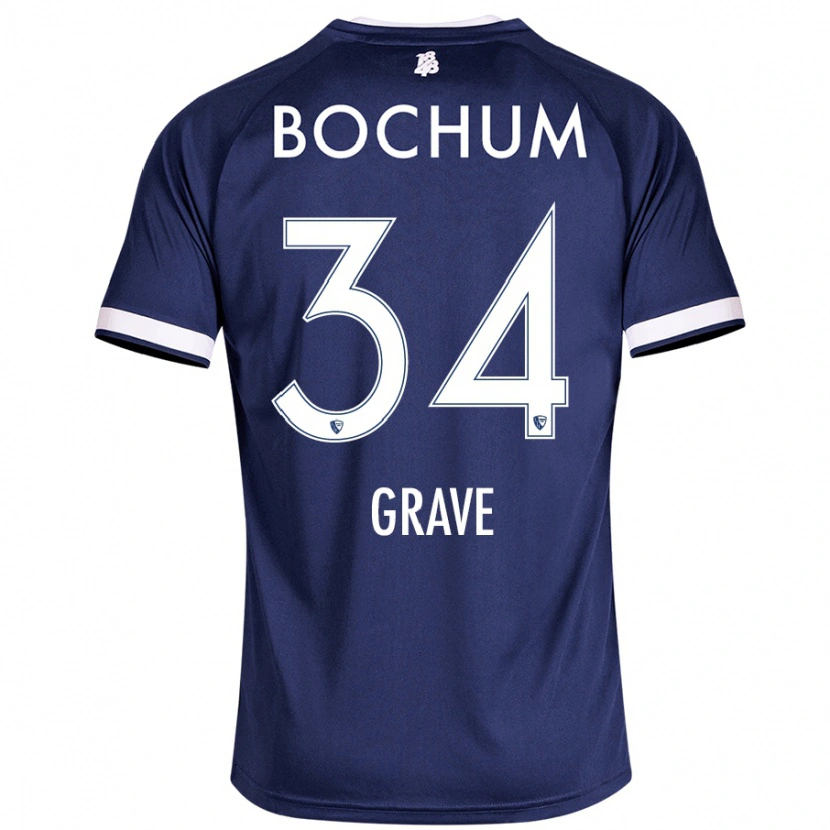 Danxen Dames Paul Grave #34 Donkerblauw Thuisshirt Thuistenue 2024/25 T-Shirt
