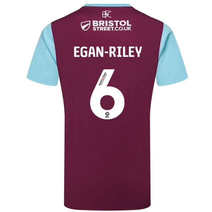 Danxen Dames Cj Egan-Riley #6 Bordeauxrood Hemelsblauw Thuisshirt Thuistenue 2024/25 T-Shirt