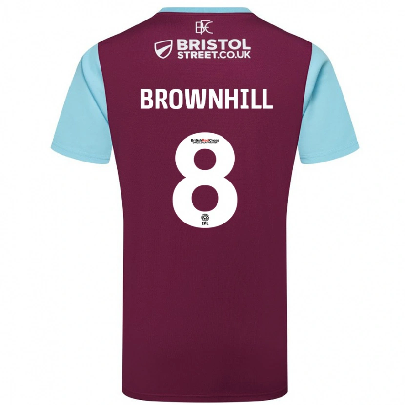 Danxen Dames Josh Brownhill #8 Bordeauxrood Hemelsblauw Thuisshirt Thuistenue 2024/25 T-Shirt