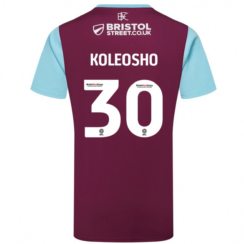 Danxen Dames Luca Koleosho #30 Bordeauxrood Hemelsblauw Thuisshirt Thuistenue 2024/25 T-Shirt