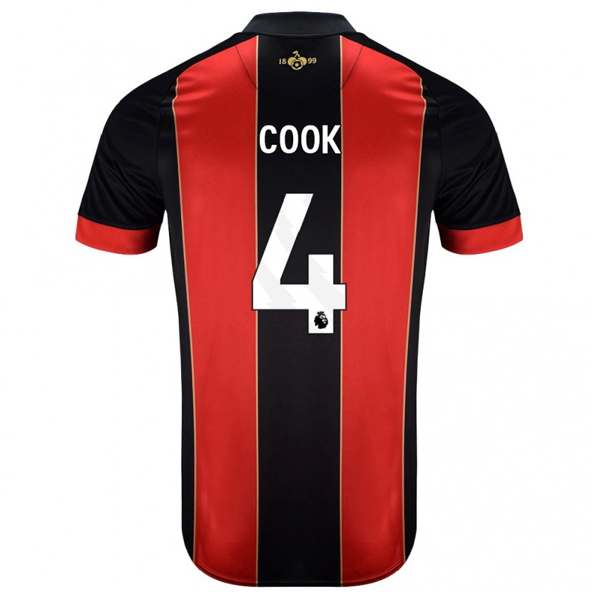 Danxen Dames Lewis Cook #4 Rood Zwart Thuisshirt Thuistenue 2024/25 T-Shirt