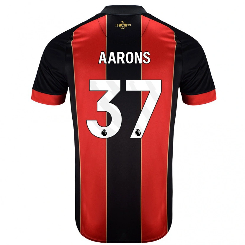 Danxen Dames Max Aarons #37 Rood Zwart Thuisshirt Thuistenue 2024/25 T-Shirt