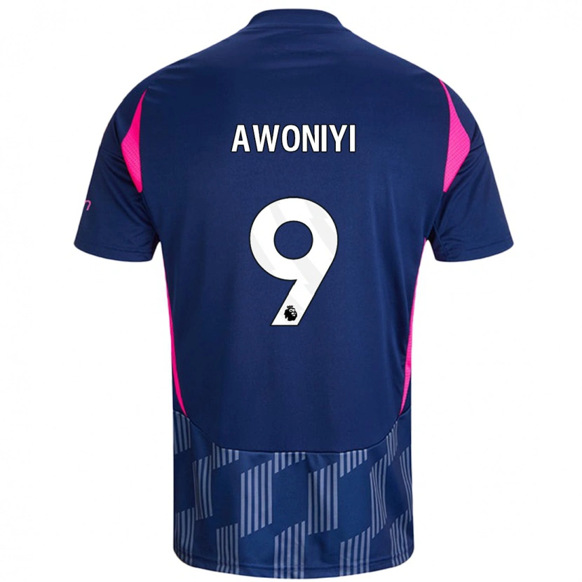 Danxen Dames Taiwo Awoniyi #9 Koningsblauw Roze Uitshirt Uittenue 2024/25 T-Shirt