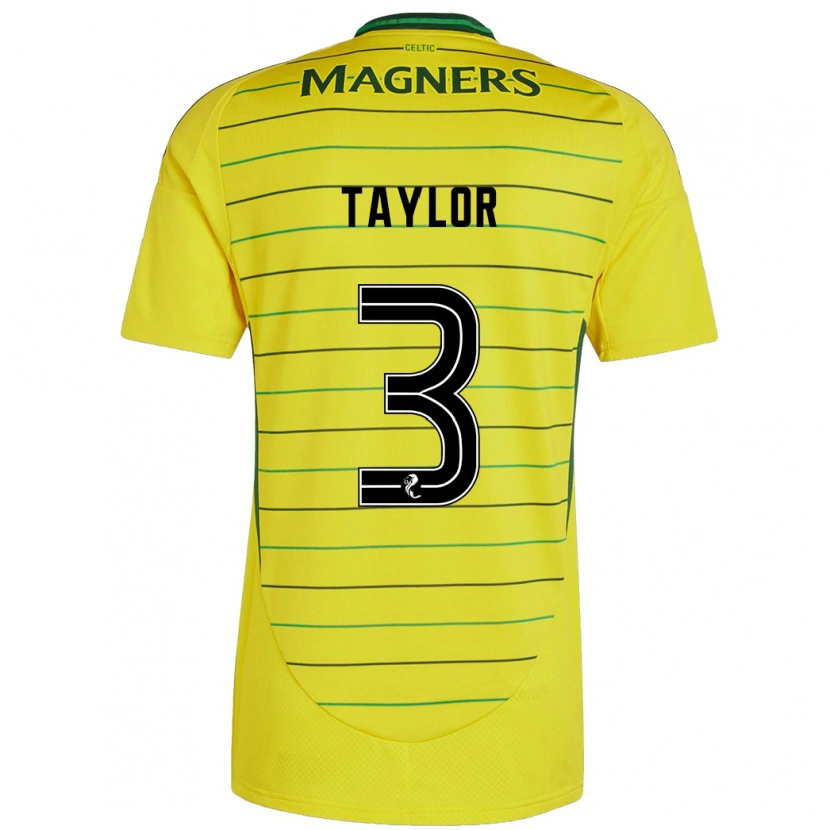 Danxen Dames Greg Taylor #3 Geel Uitshirt Uittenue 2024/25 T-Shirt