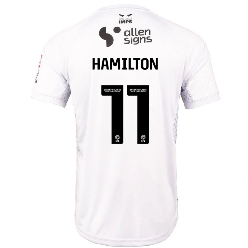 Danxen Dames Ethan Hamilton #11 Rood Wit Uitshirt Uittenue 2024/25 T-Shirt