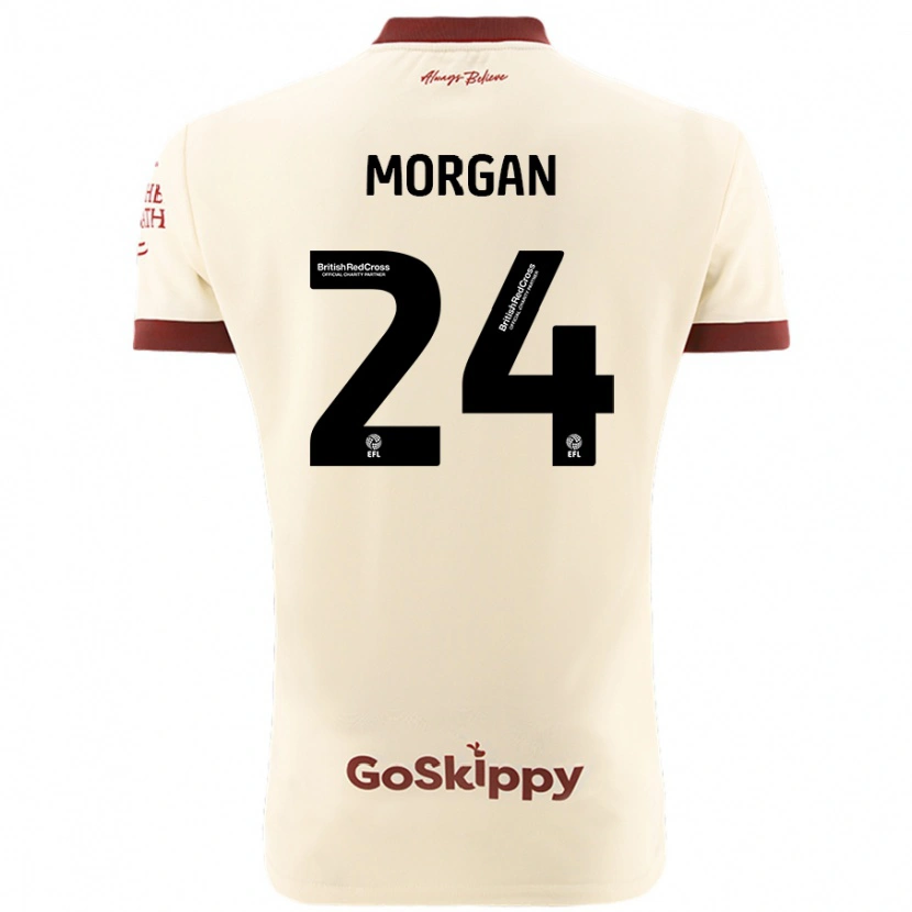 Danxen Dames Ffion Morgan #24 Crèmewit Uitshirt Uittenue 2024/25 T-Shirt