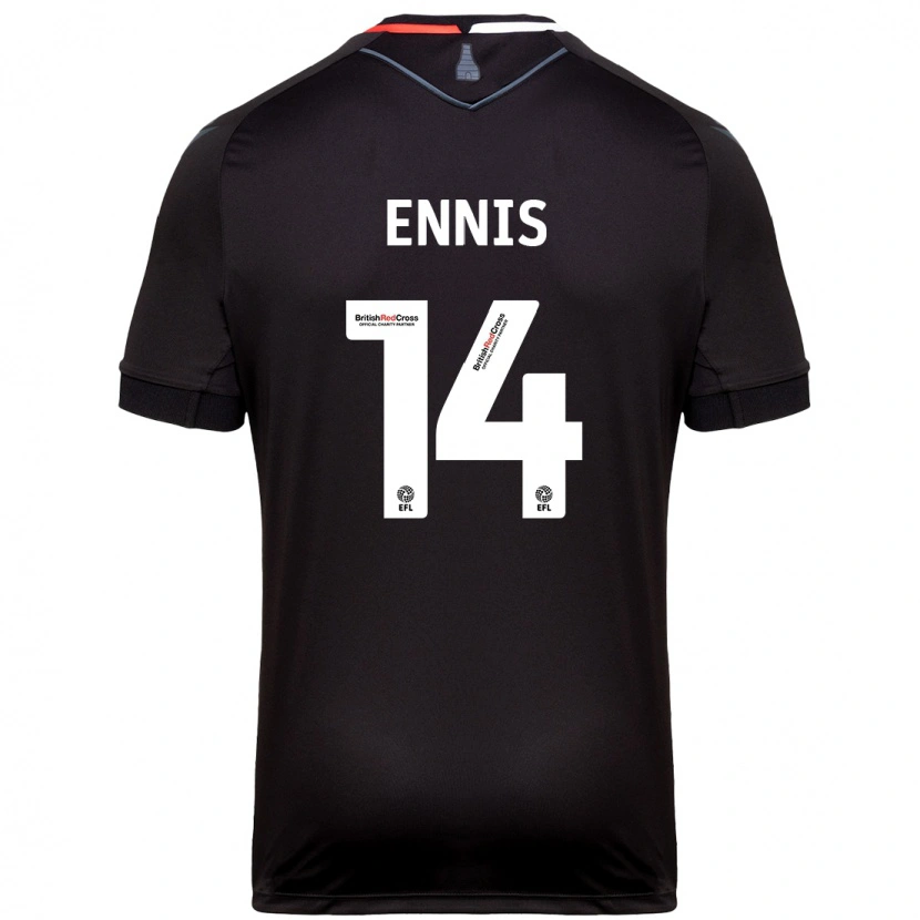 Danxen Dames Niall Ennis #14 Zwart Uitshirt Uittenue 2024/25 T-Shirt