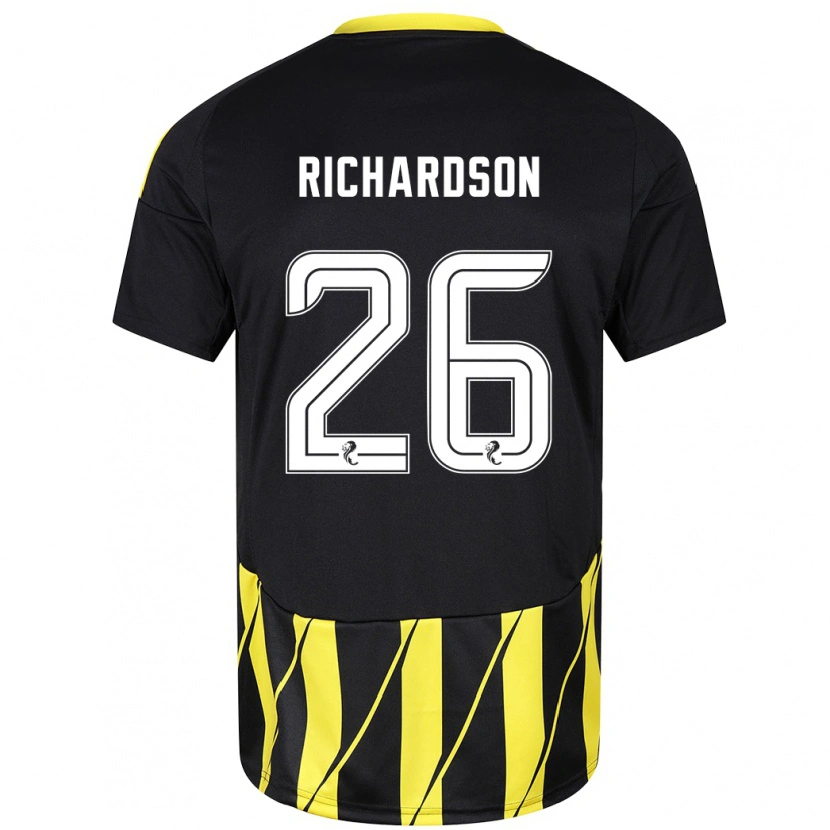 Danxen Dames Jayden Richardson #26 Zwart Geel Uitshirt Uittenue 2024/25 T-Shirt