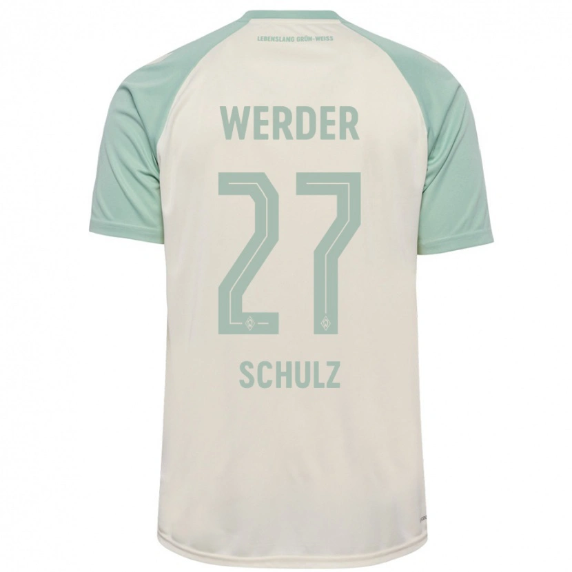 Danxen Dames Ole Schulz #27 Off-White Lichtgroen Uitshirt Uittenue 2024/25 T-Shirt