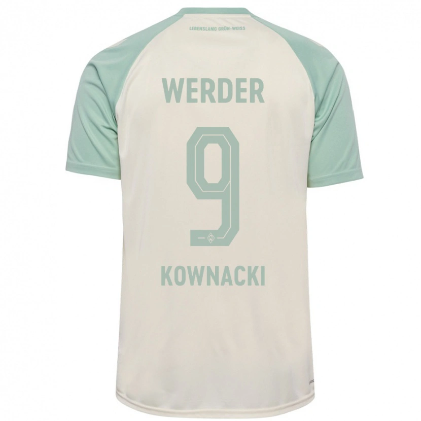 Danxen Dames Dawid Kownacki #9 Off-White Lichtgroen Uitshirt Uittenue 2024/25 T-Shirt