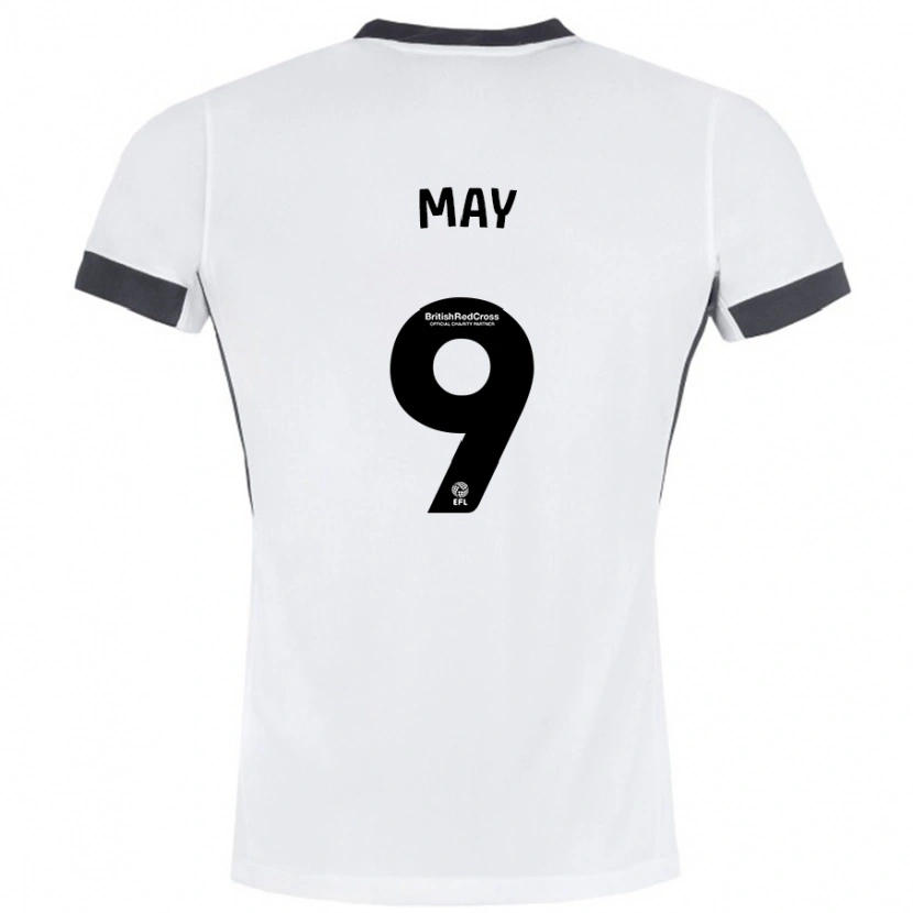 Danxen Dames Alfie May #9 Wit Zwart Uitshirt Uittenue 2024/25 T-Shirt
