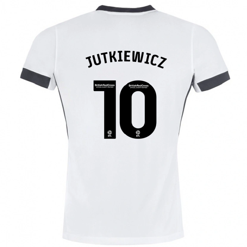 Danxen Dames Lukas Jutkiewicz #10 Wit Zwart Uitshirt Uittenue 2024/25 T-Shirt