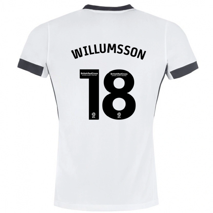 Danxen Dames Willum Thór Willumsson #18 Wit Zwart Uitshirt Uittenue 2024/25 T-Shirt