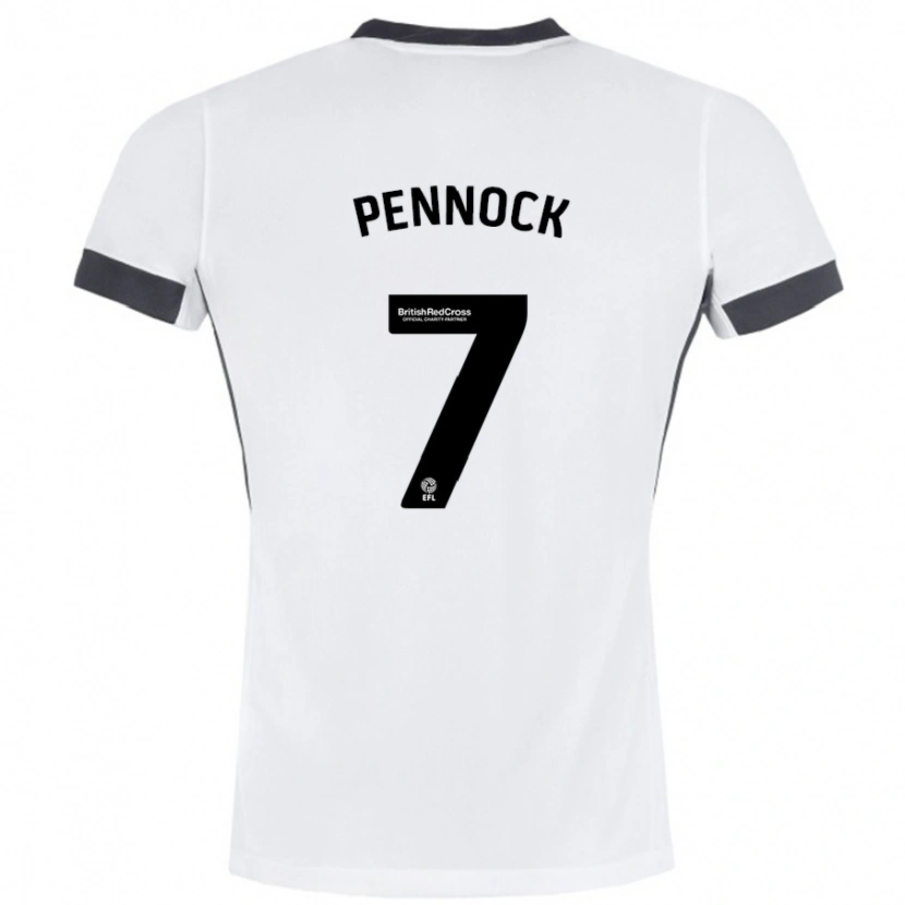 Danxen Dames Jade Pennock #7 Wit Zwart Uitshirt Uittenue 2024/25 T-Shirt