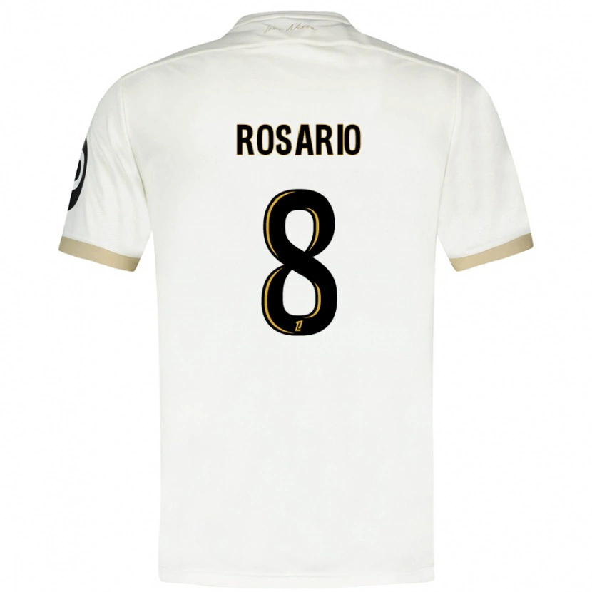 Danxen Dames Pablo Rosario #8 Wit Goud Uitshirt Uittenue 2024/25 T-Shirt