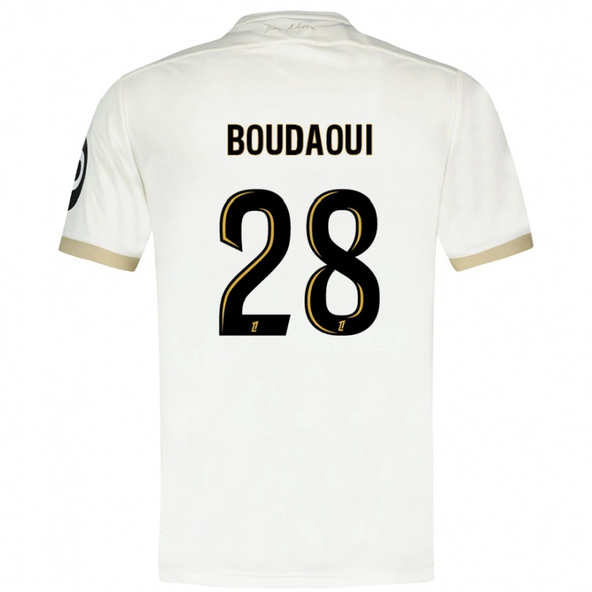 Danxen Dames Hicham Boudaoui #28 Wit Goud Uitshirt Uittenue 2024/25 T-Shirt