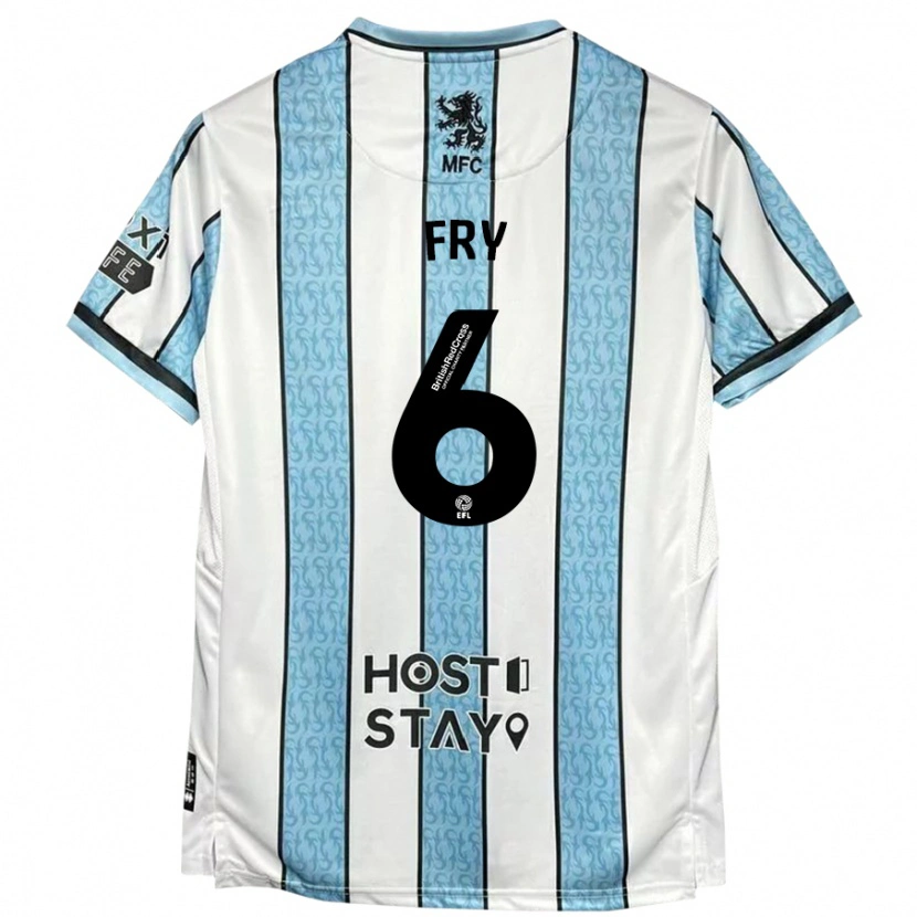 Danxen Dames Dael Fry #6 Witblauw Uitshirt Uittenue 2024/25 T-Shirt
