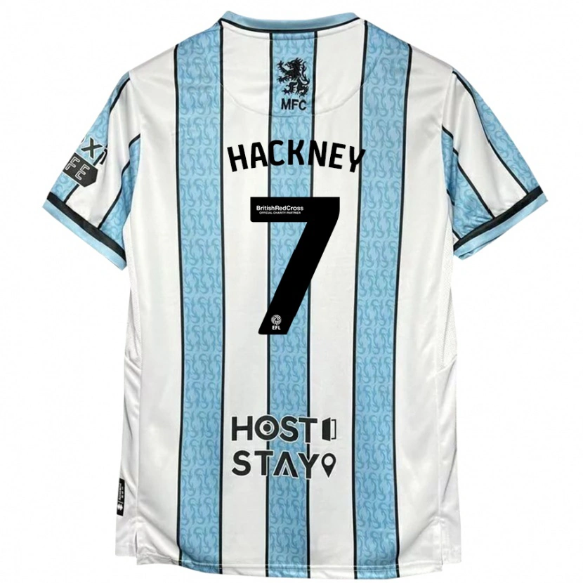 Danxen Dames Hayden Hackney #7 Witblauw Uitshirt Uittenue 2024/25 T-Shirt