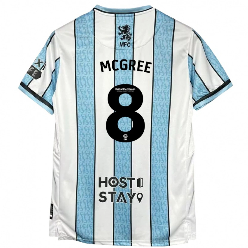 Danxen Dames Riley Mcgree #8 Witblauw Uitshirt Uittenue 2024/25 T-Shirt