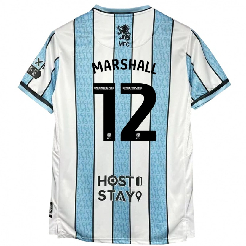 Danxen Dames Eve Marshall #12 Witblauw Uitshirt Uittenue 2024/25 T-Shirt